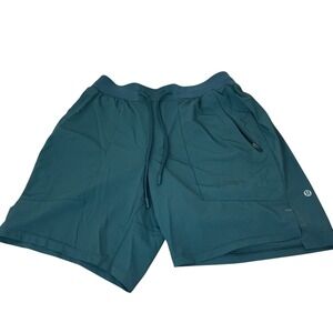 Lululemon License to Train LTT Shorts Mens Teal Green Athletic Gym Workout Small